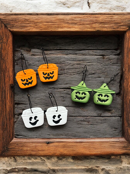 Halloween Bucket Clay Earrings