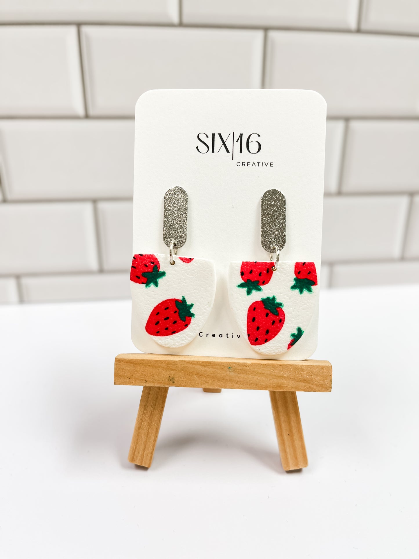 Strawberry Polymer Clay Earrings