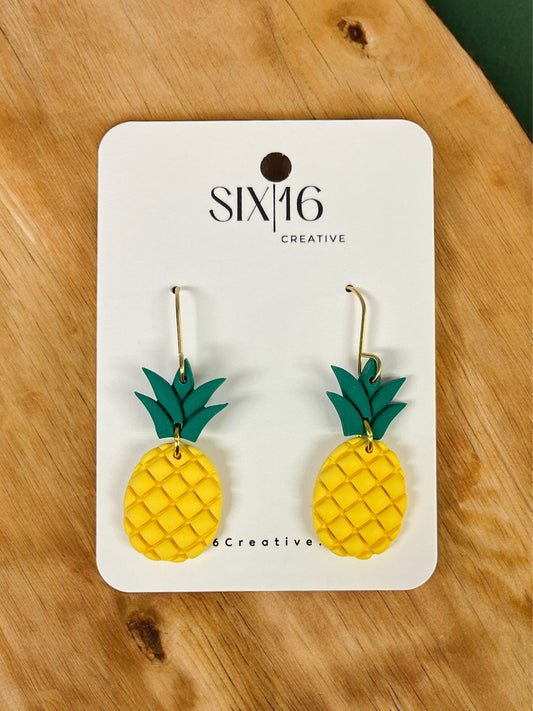 Pineapple Clay Earrings