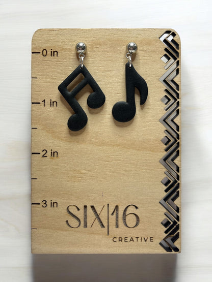 Music Notes Clay Earrings