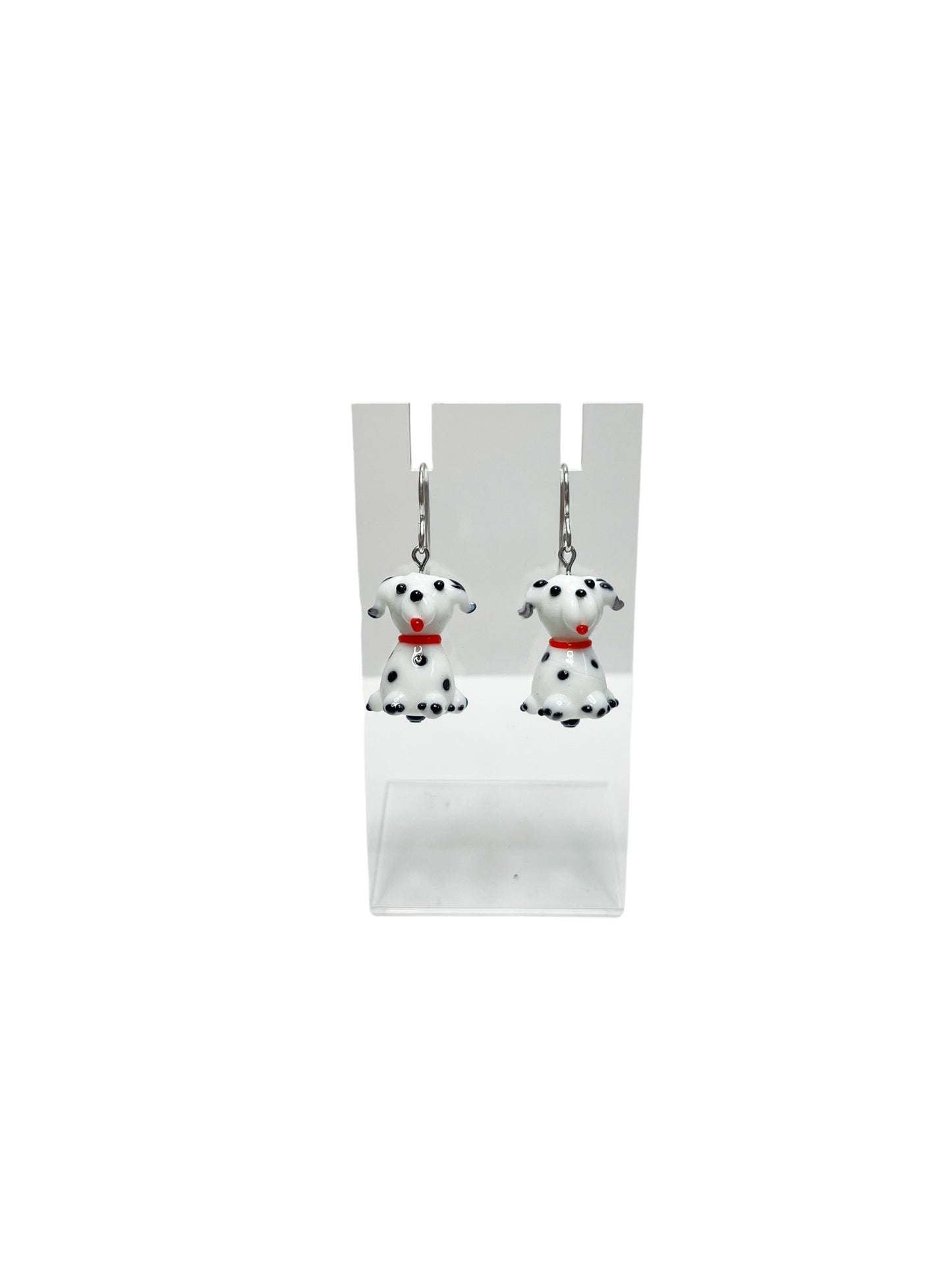 Dalmatian Glass Bead Earrings