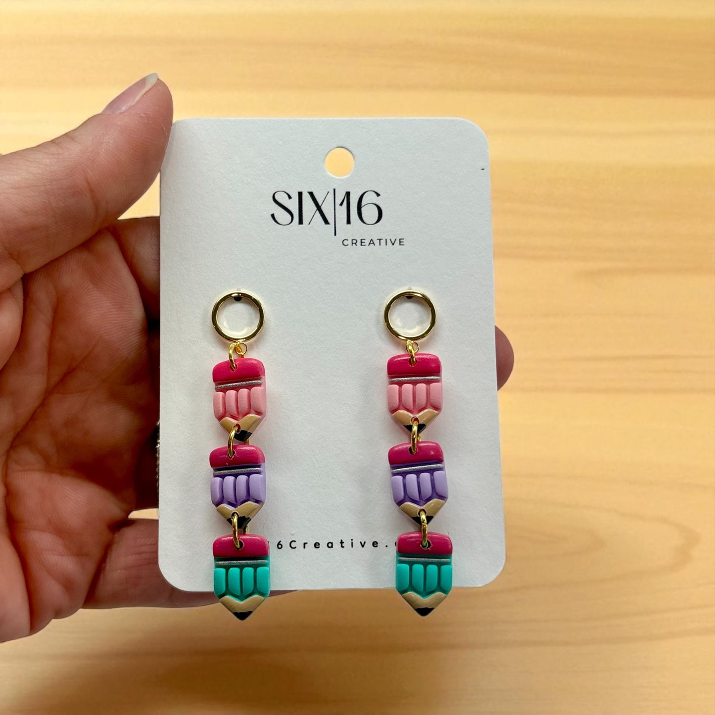 Pastel Pencil Clay Earrings
