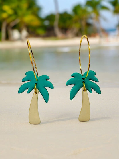 Palm Tree Clay Earrings