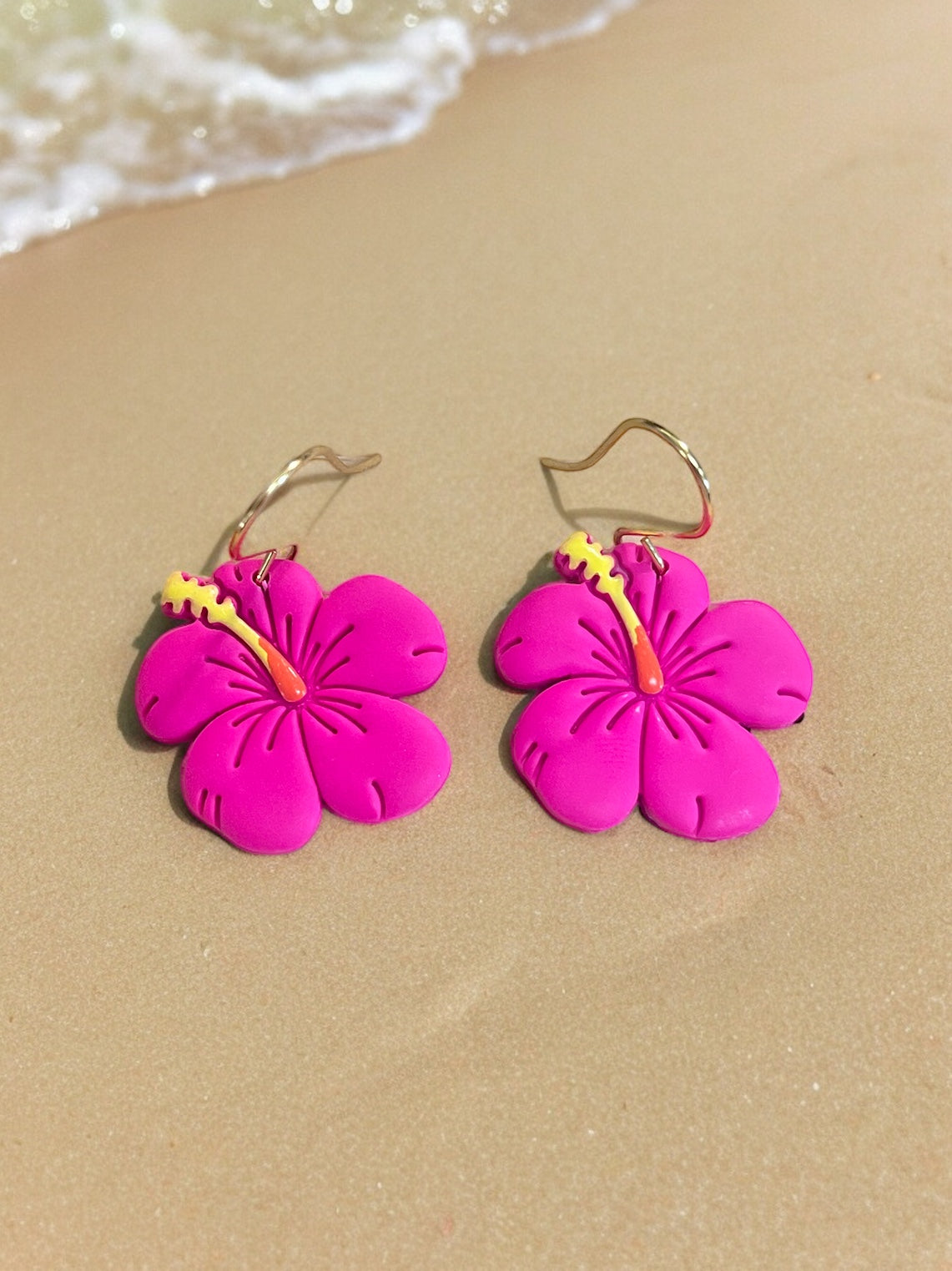 Hibiscus Clay Earrings