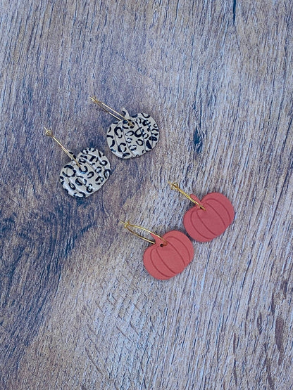 Leopard Pumpkin Clay Earrings