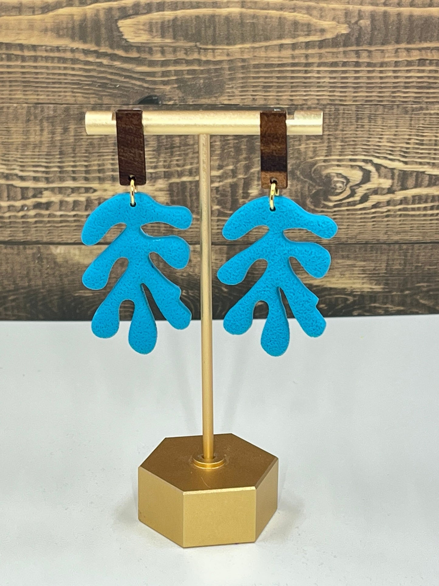 Blue Coral Clay Earrings