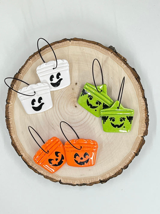Halloween Bucket Clay Earrings