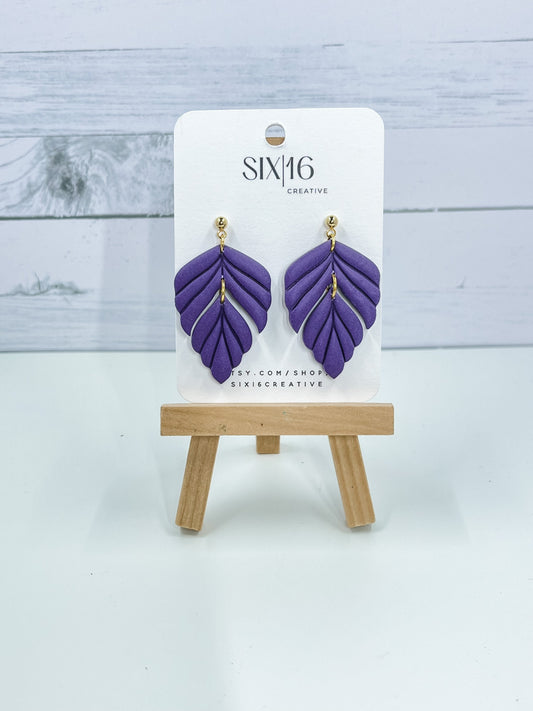 Dark Purple Clay Earrings