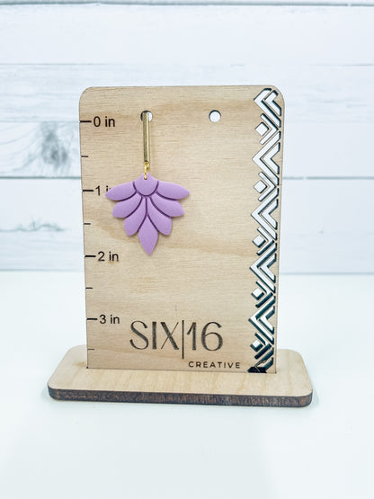 Lilac Floral Clay Earrings